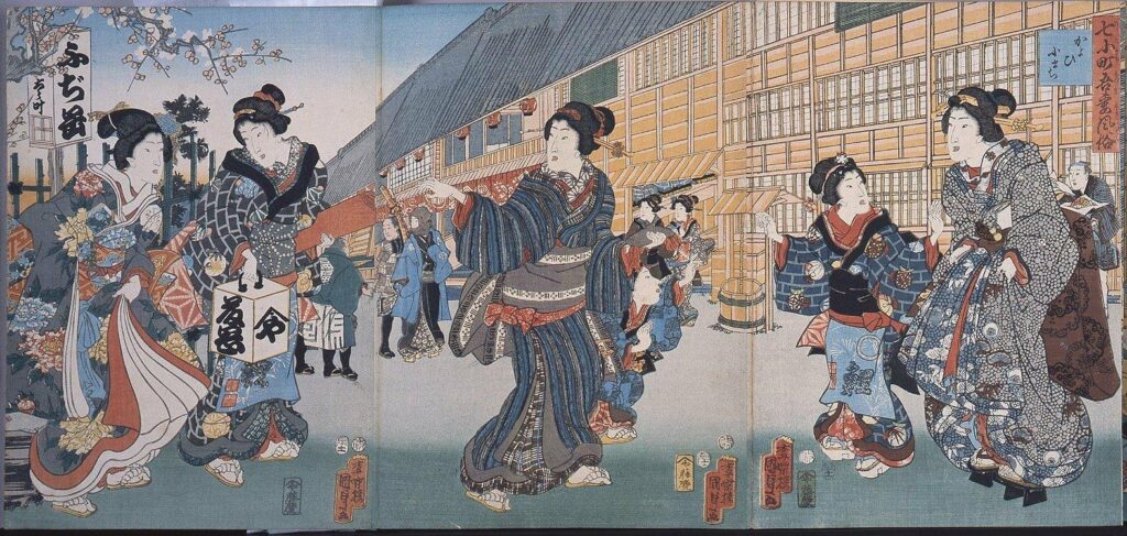 作品画像:錦絵版画帖 ー 七小町吾妻風俗 かよひ小町