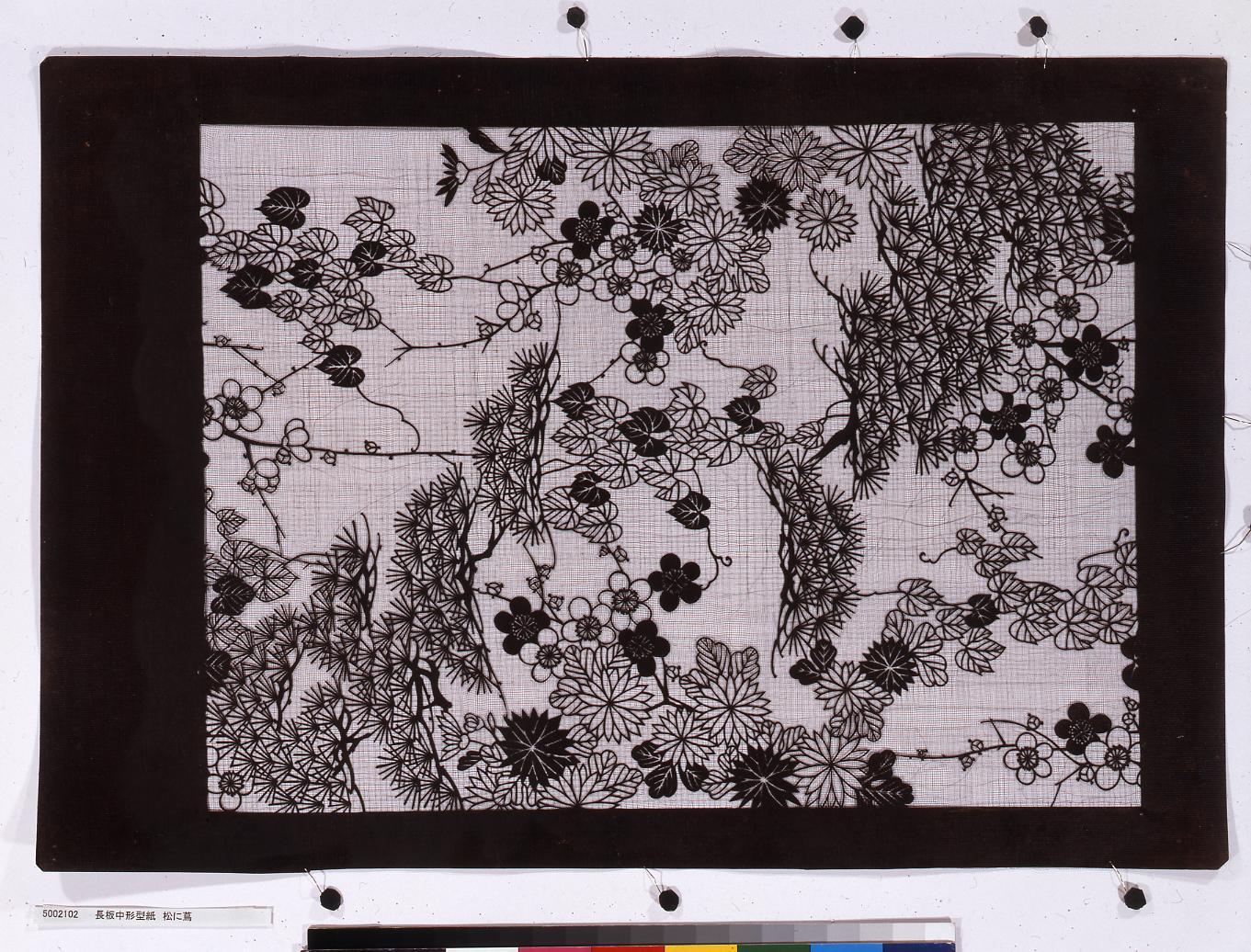 長板中形型紙 松に蔦
