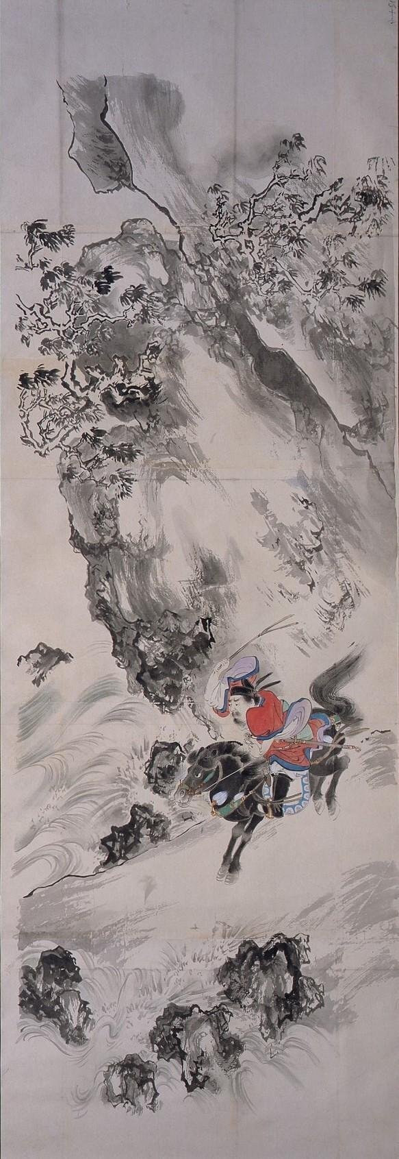 Gentoku Jumping over the Canyon (Shibata Zeshin's Sketch)