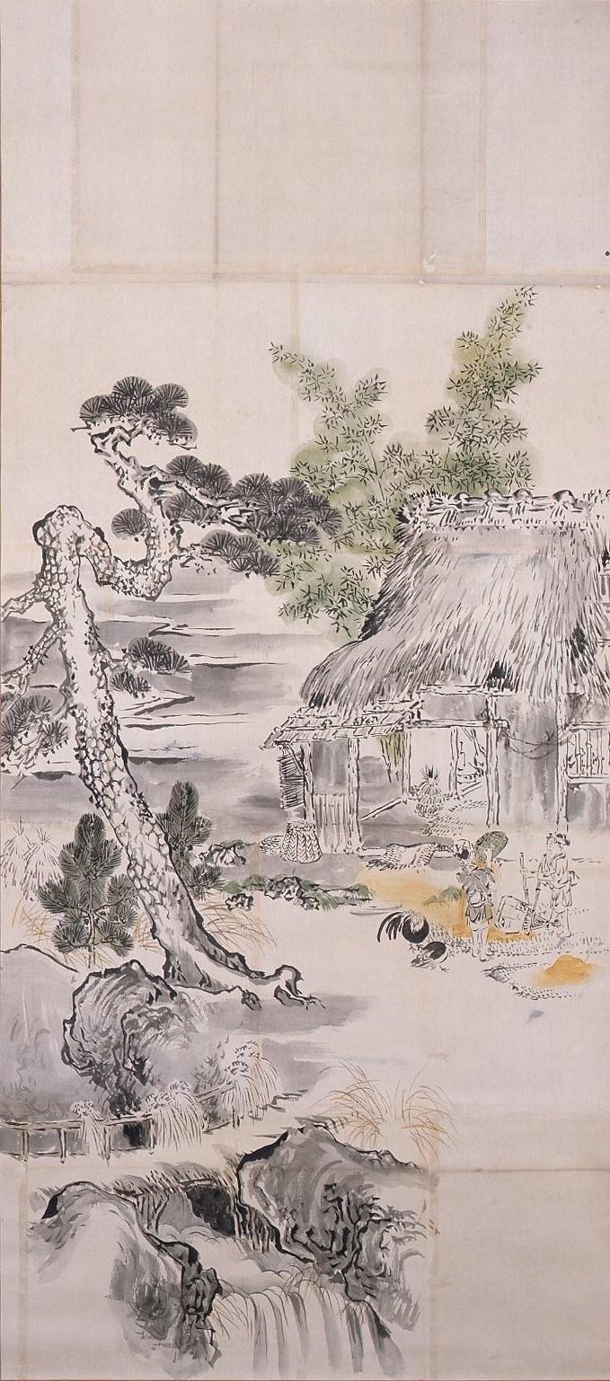 Grain Threshing (Shibata Zeshin's Sketch)