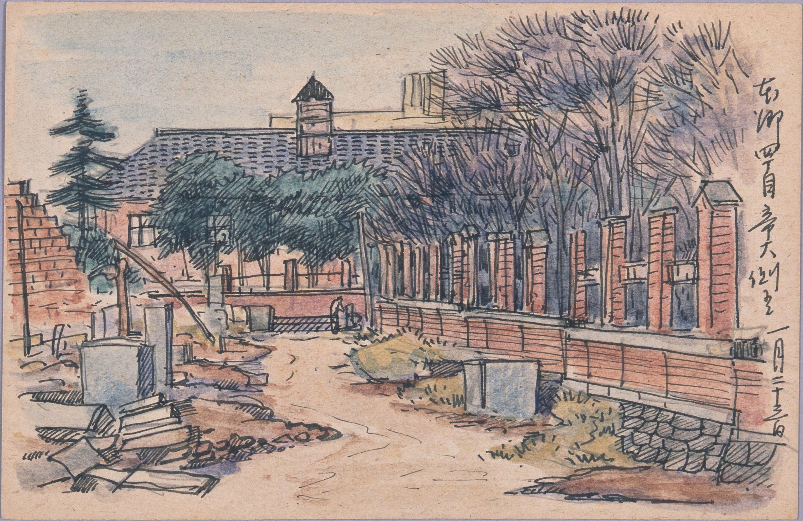 東京戦災スケッチ152 本郷四丁目帝大側にて