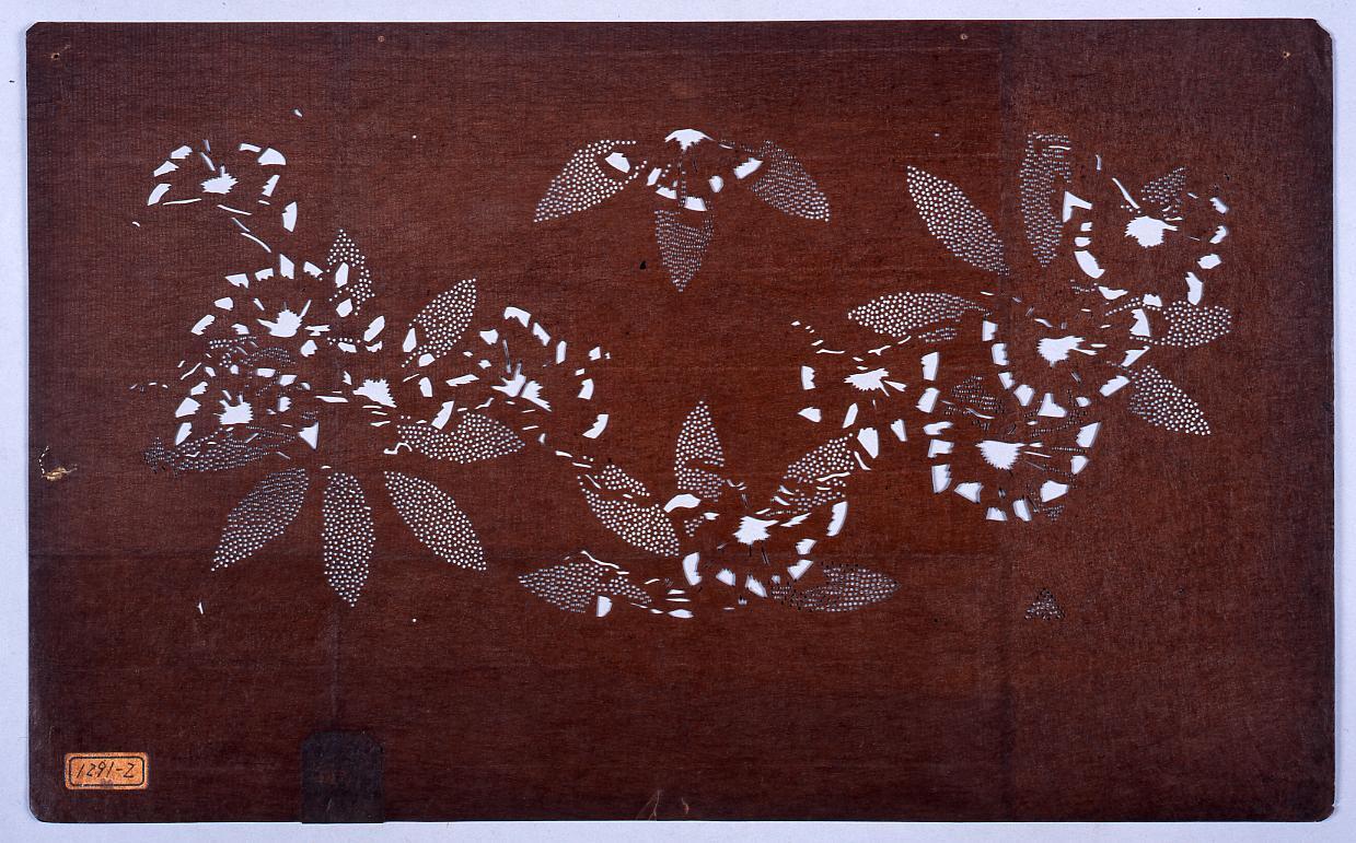 長板中形型紙 松に竹 (小判 追掛)