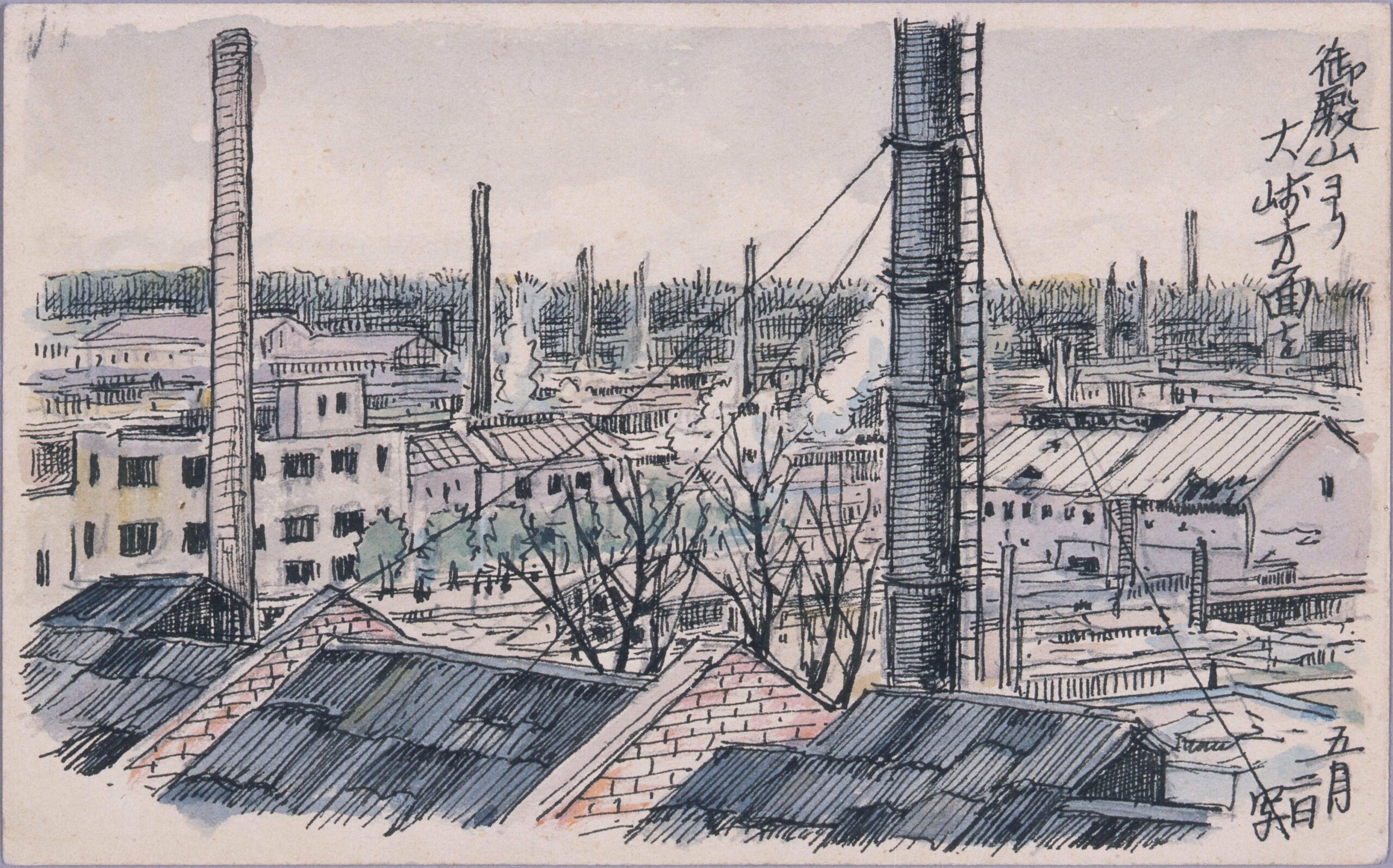 東京戦災スケッチ159 御殿山ヨリ大崎方面を