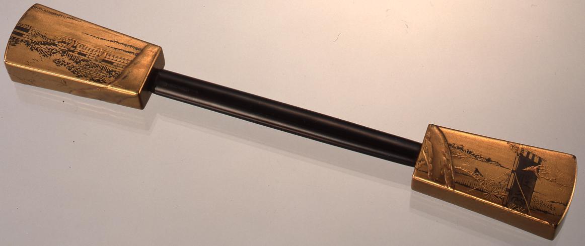 木台東都百景隅田川佃住吉蒔絵笄