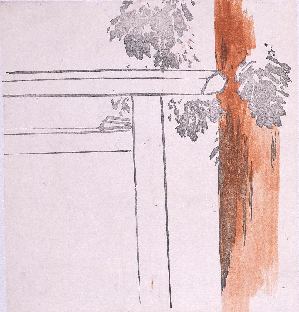 Colored Black Print: Torii (Shrine Gate) (Shibata Zeshin's Block Print, Black Print, Other Prints)