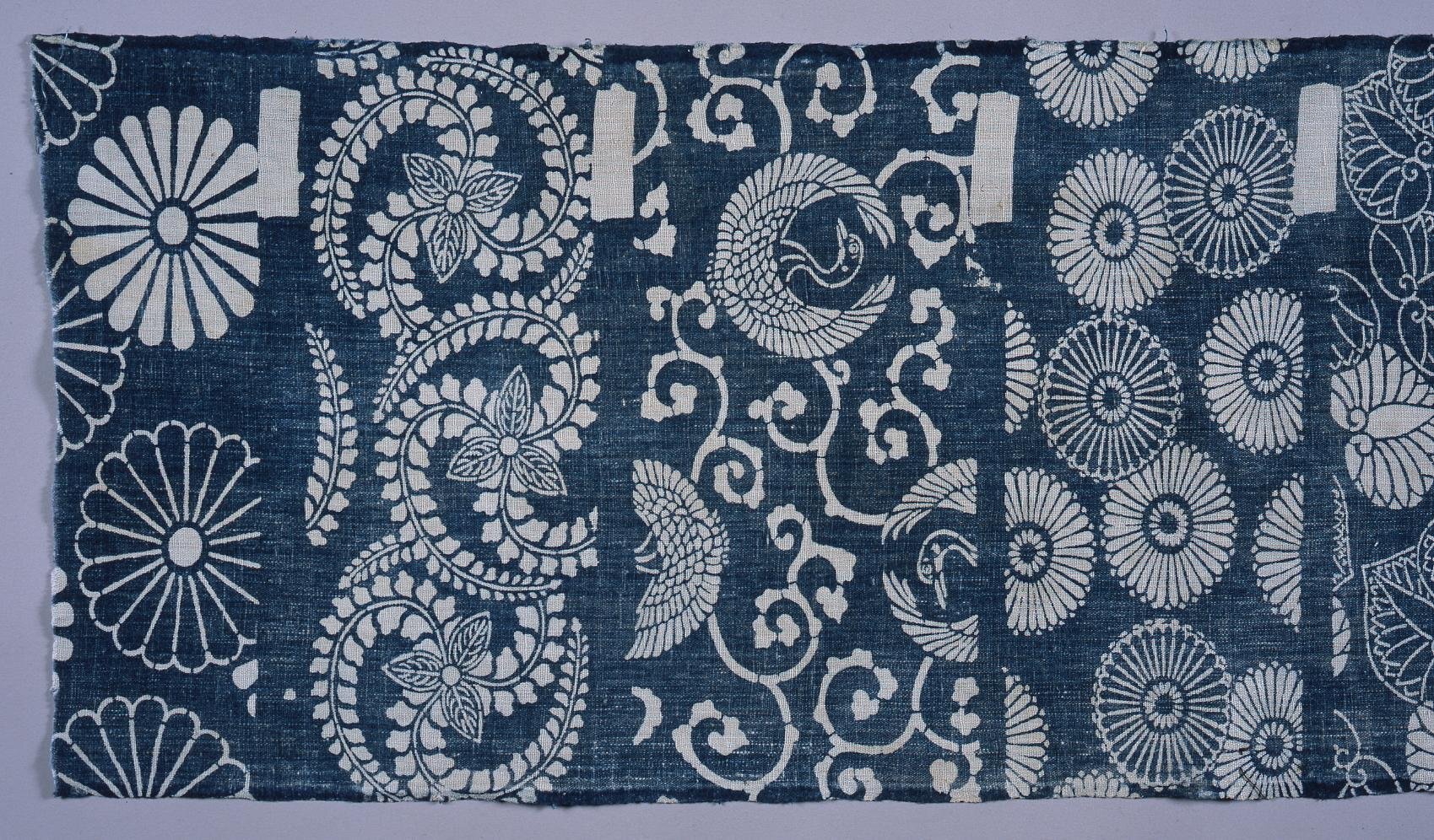 Stencil Dyeing Sample Cloth for Kimono