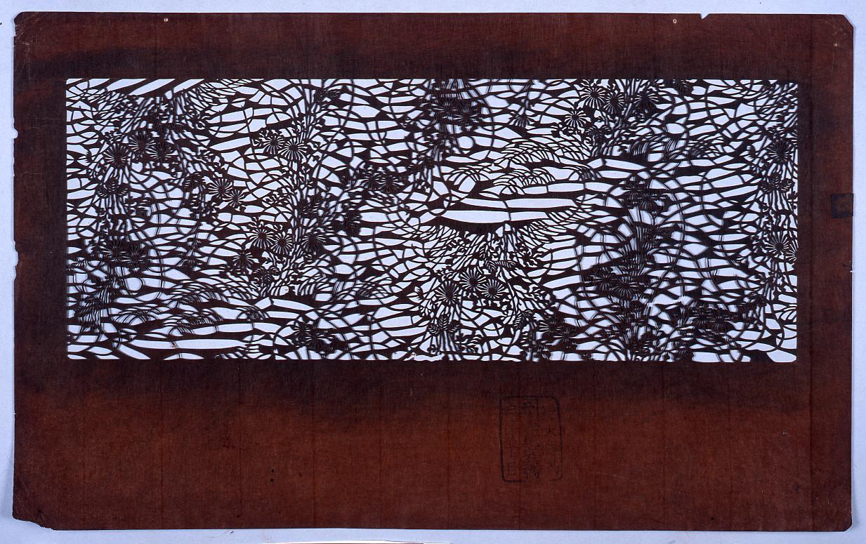 長板中形型紙 野菊 (小判 追掛)