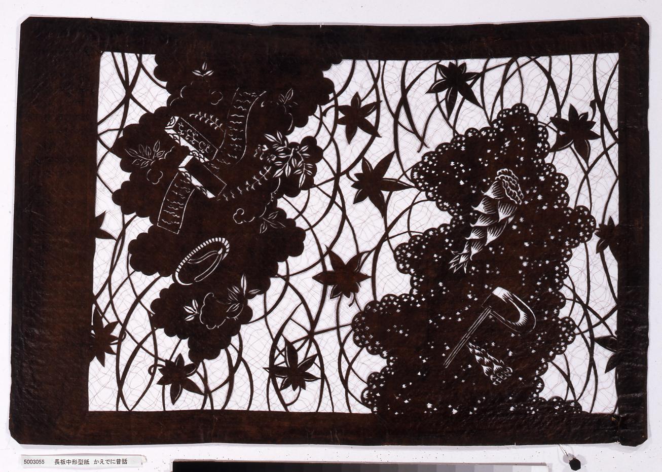 長板中形型紙 かえでに昔話