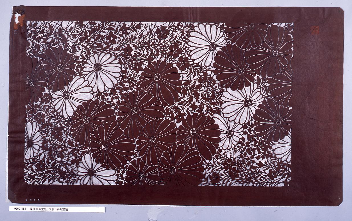 長板中形型紙 大判 秋の草花