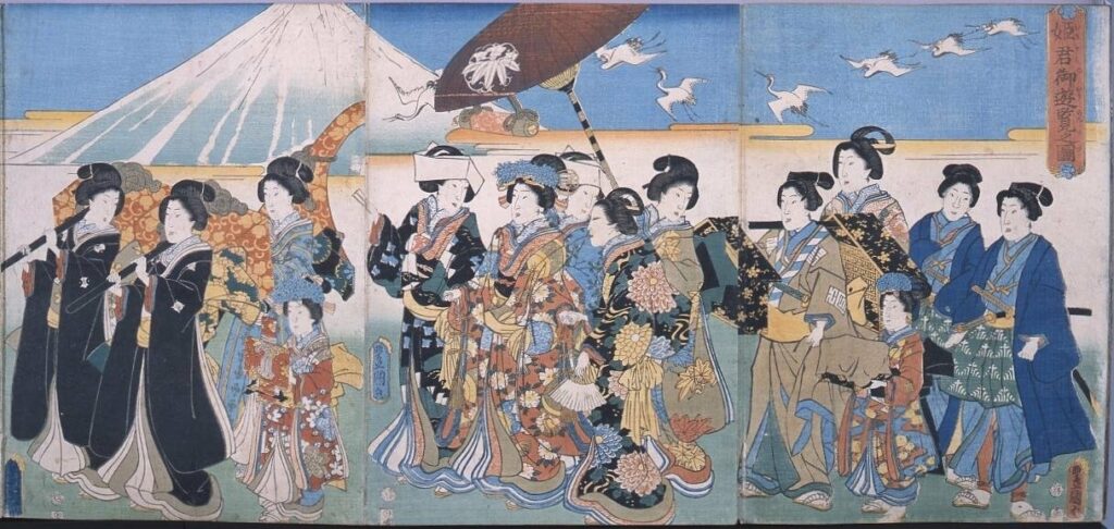 作品画像:錦絵版画帖 ー 姫君御遊覧之図