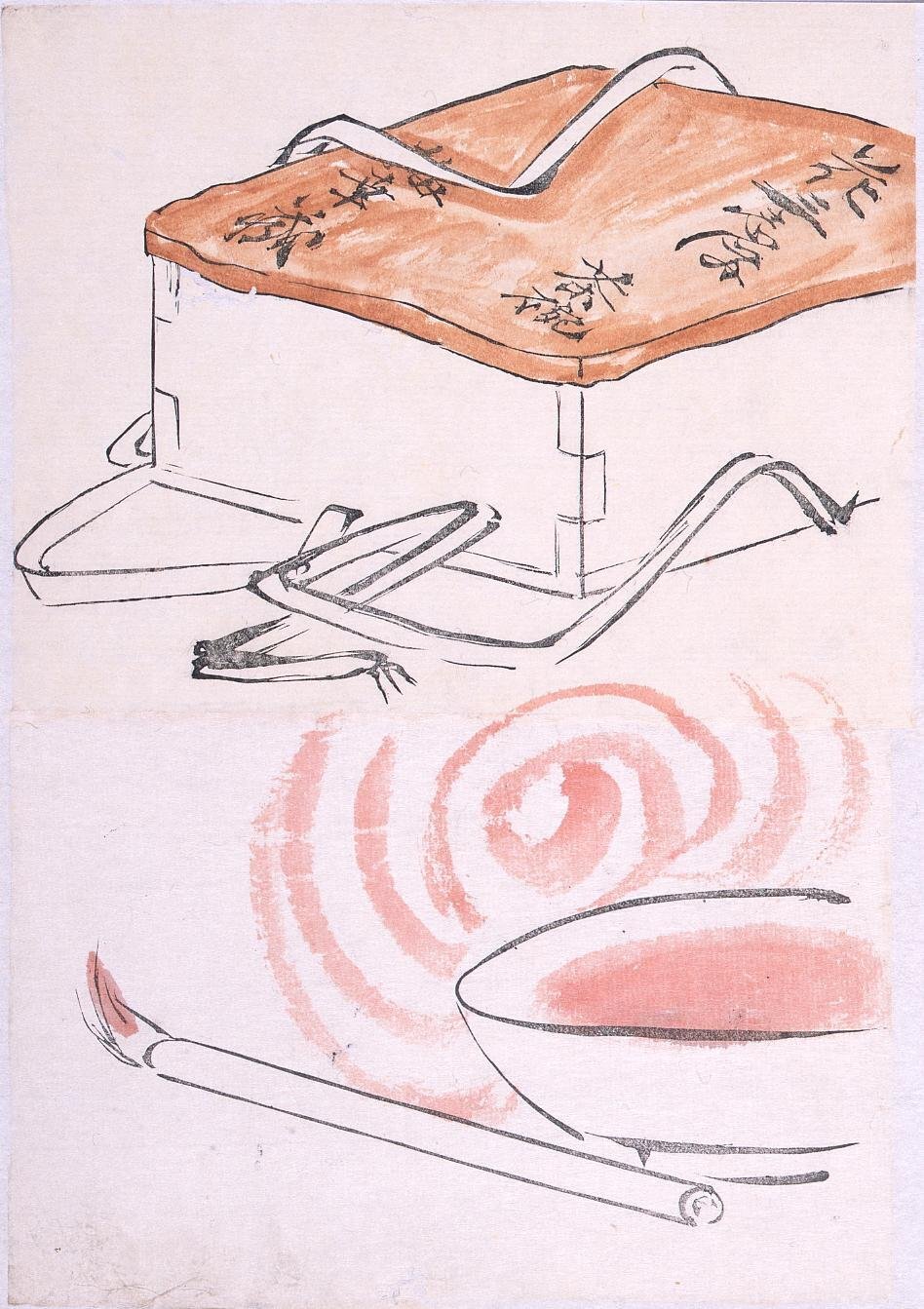 着色墨版 箱(花みしま茶碗 梅幸蔵)