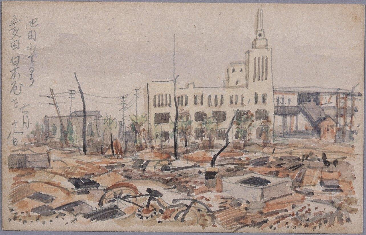 東京戦災スケッチ24 池田山下ヨリ五反田白木屋を