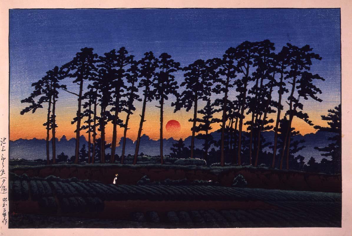 Twenty Views of Tokyo : Ichinokura, Ikegami (Trial Print) (Blue Tone)