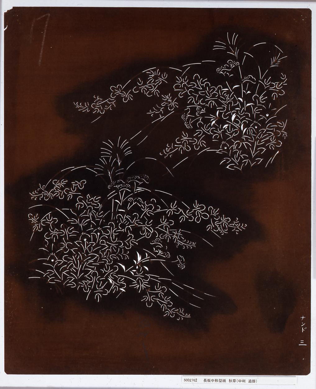 長板中形型紙 秋草(中判 追掛)