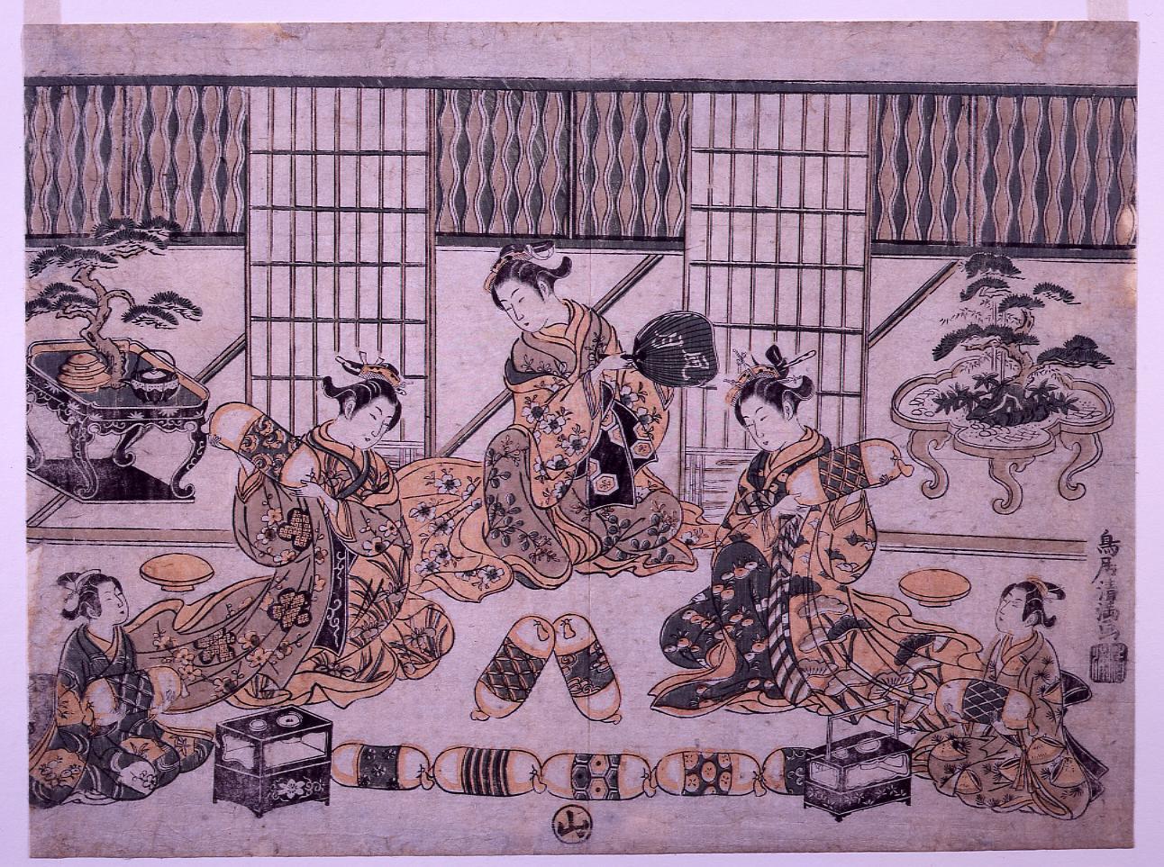 ガラス絵磯ノ海源蔵相撲取り額 [B24634] （□ 額装 ガラス絵