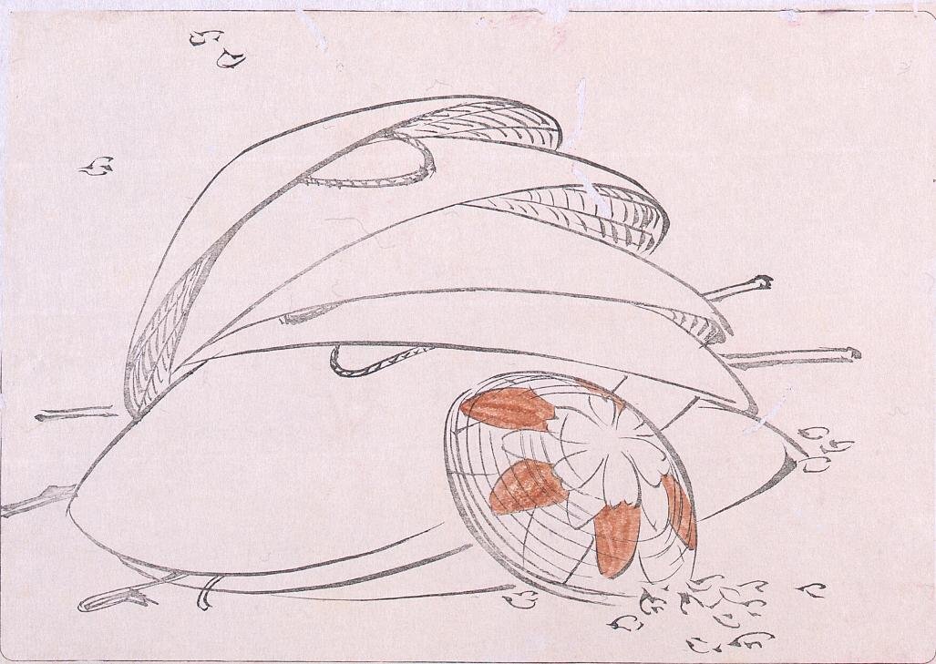 Colored Black Print: Sedge Hats (Shibata Zeshin's Block Print, Black Print, Other Prints)