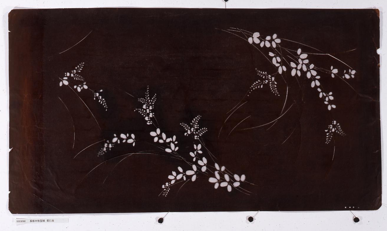 長板中形型紙 萩に虫