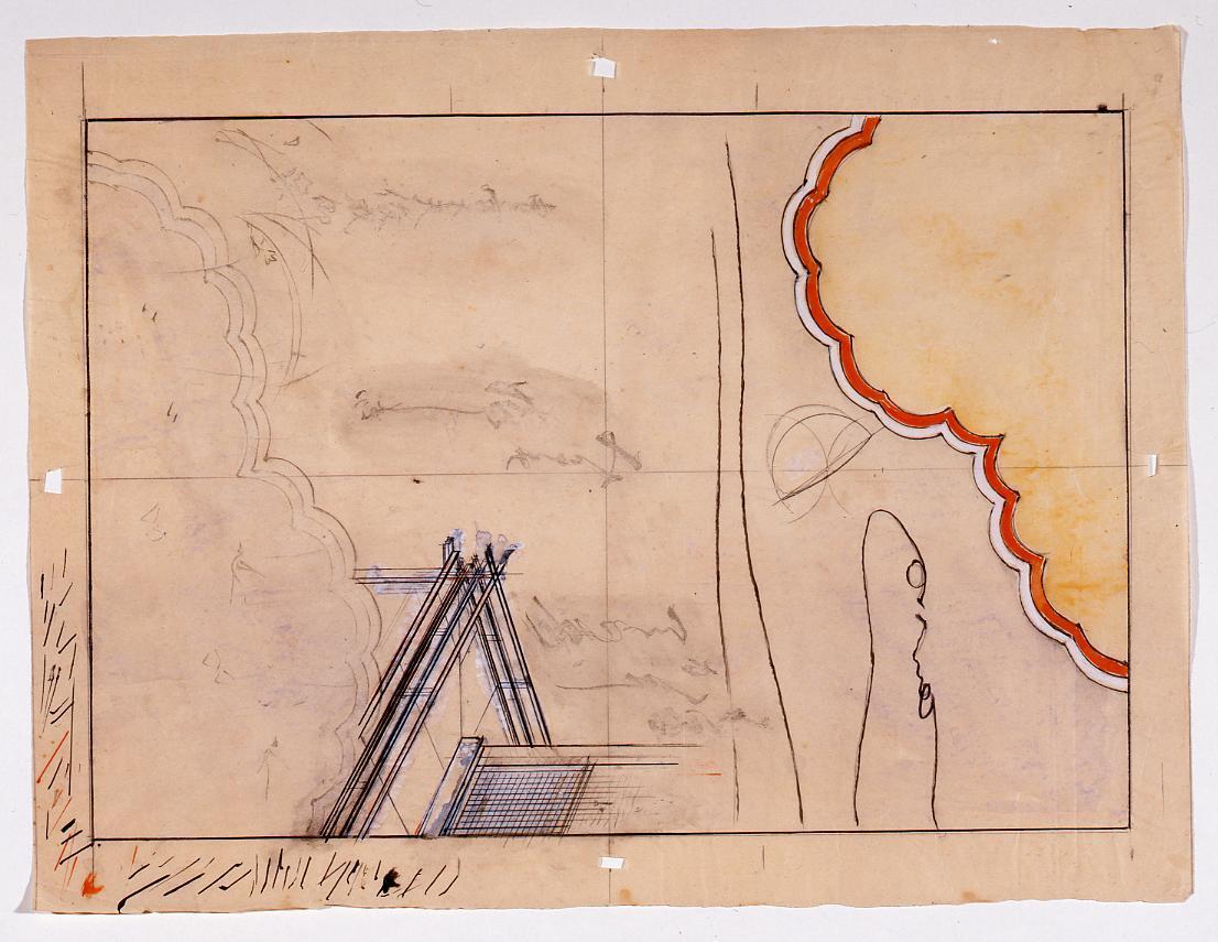 下絵 『歴朝坤徳録』見返し「秋の宮」