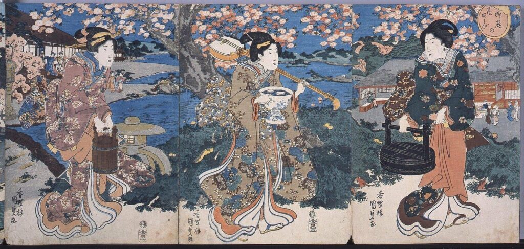 作品画像:錦絵版画帖 ー 御庭の花あそび