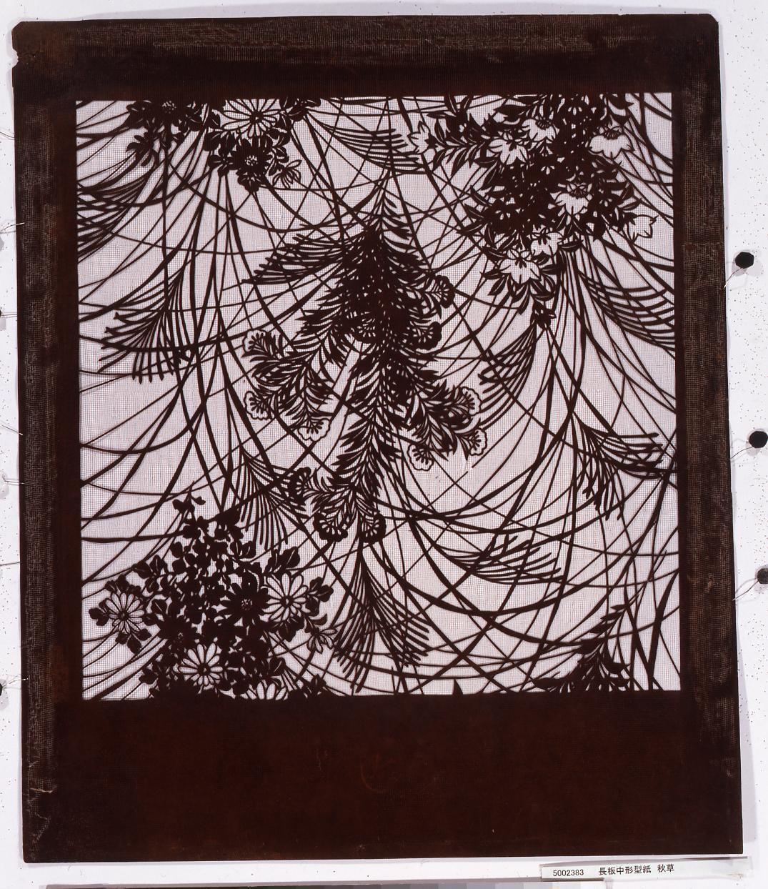 長板中形型紙 秋草