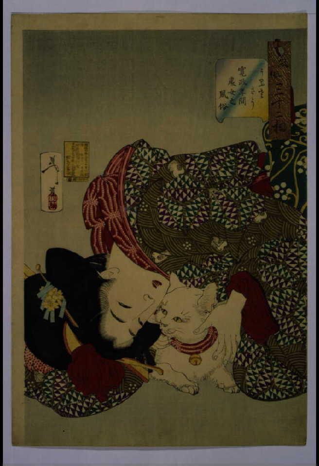 作品画像:風俗三十二相 うるささう 寛政年間処女之風俗