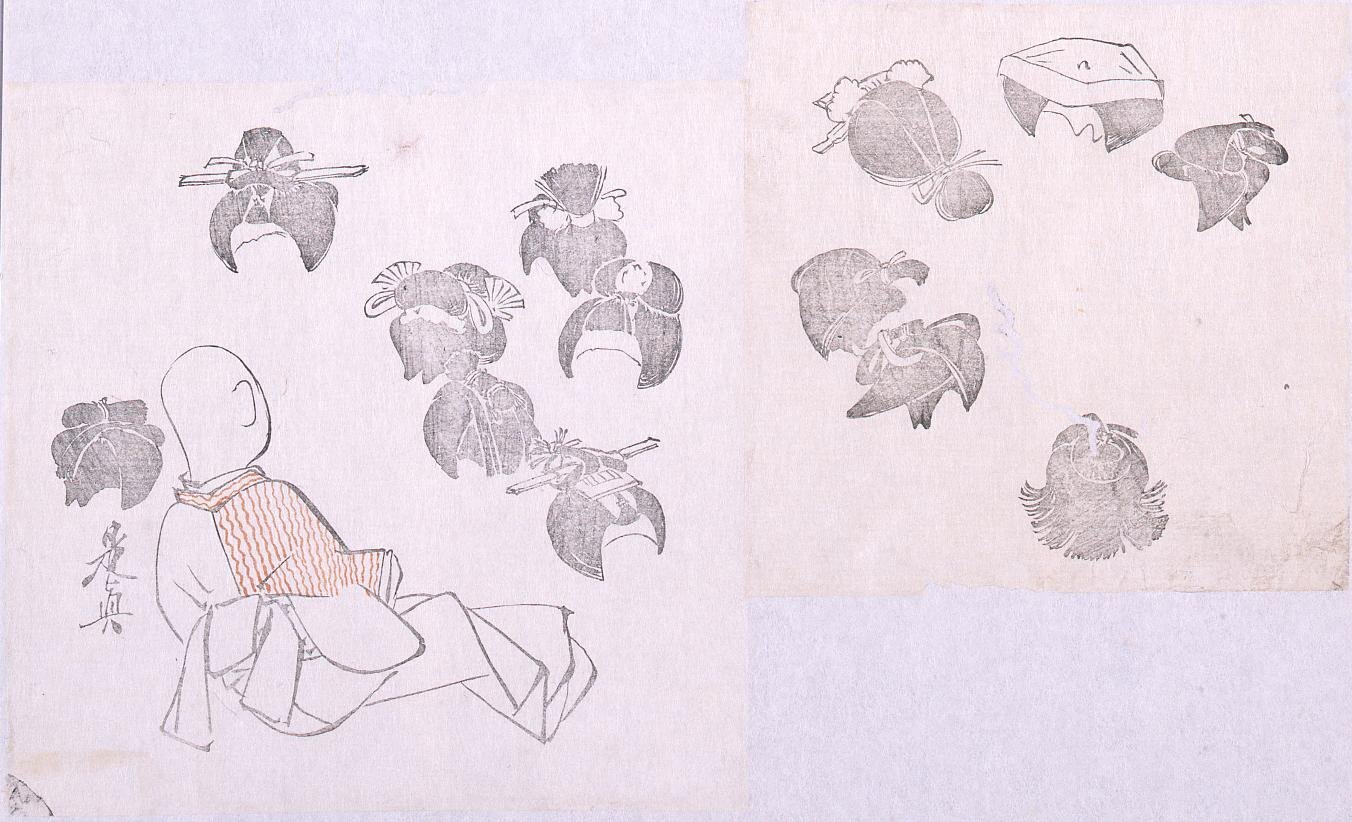 Colored Black Print: Wig Fitting (Shibata Zeshin's Block Print, Black Print, Other Prints)