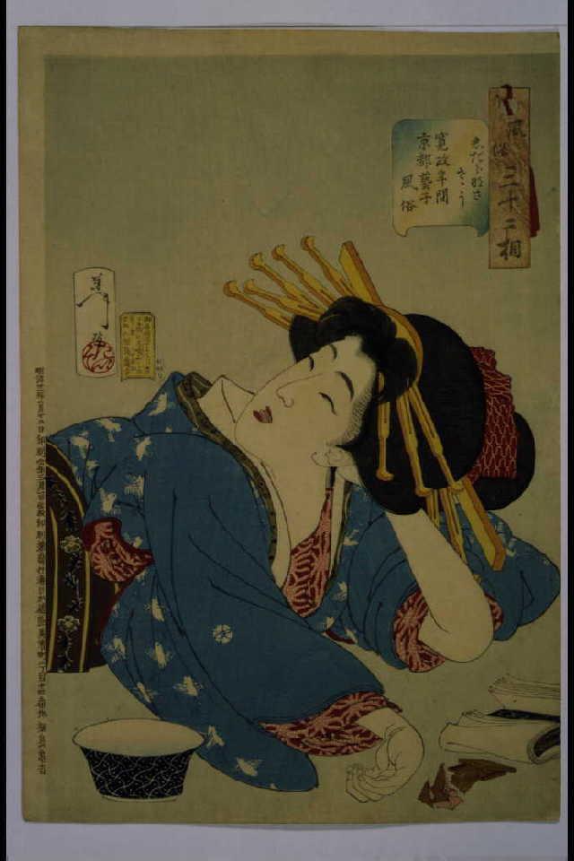 作品画像:風俗三十二相 しだらなささう 寛政年間京都芸子風俗