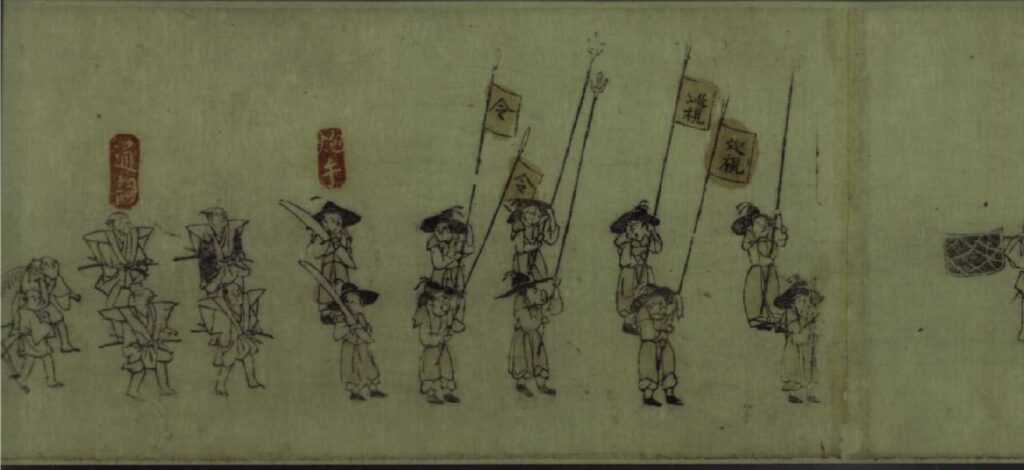作品画像:朝鮮通信使行列図版画