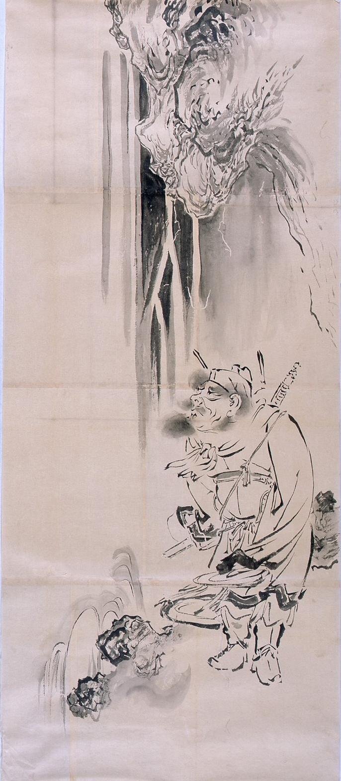 Shoki Watching a Waterfall (Shibata Zeshin's Sketch)