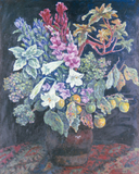 作品画像:枝柿と花の静物
