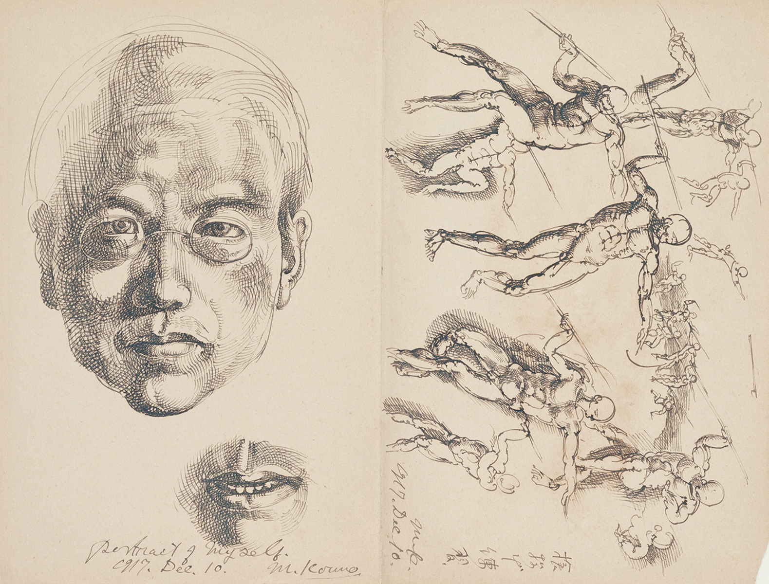 自画像 3（右半面：槍投げ練習） | ToMuCo - Tokyo Museum Collection