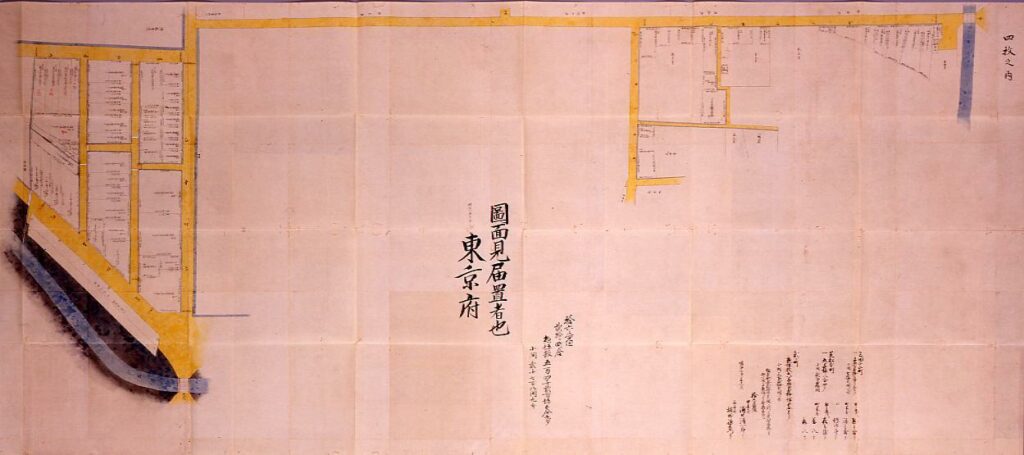 作品画像:沽券絵図 芝三田辺 十六番組四枚の内