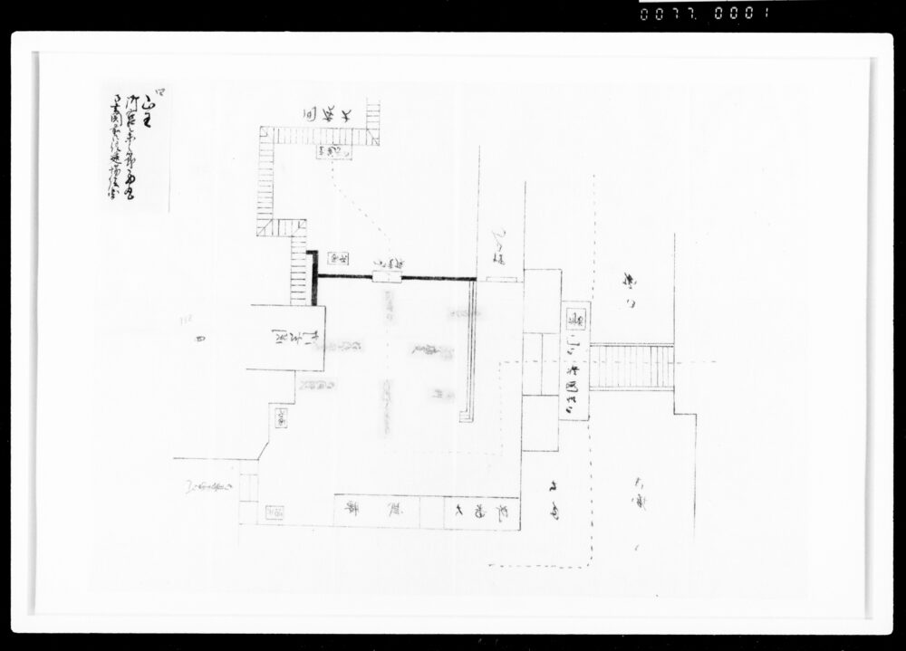 作品画像：大納言様御宮参行列建場絵図のうち山王御宮参之節西丸御玄関前御供建場絵図