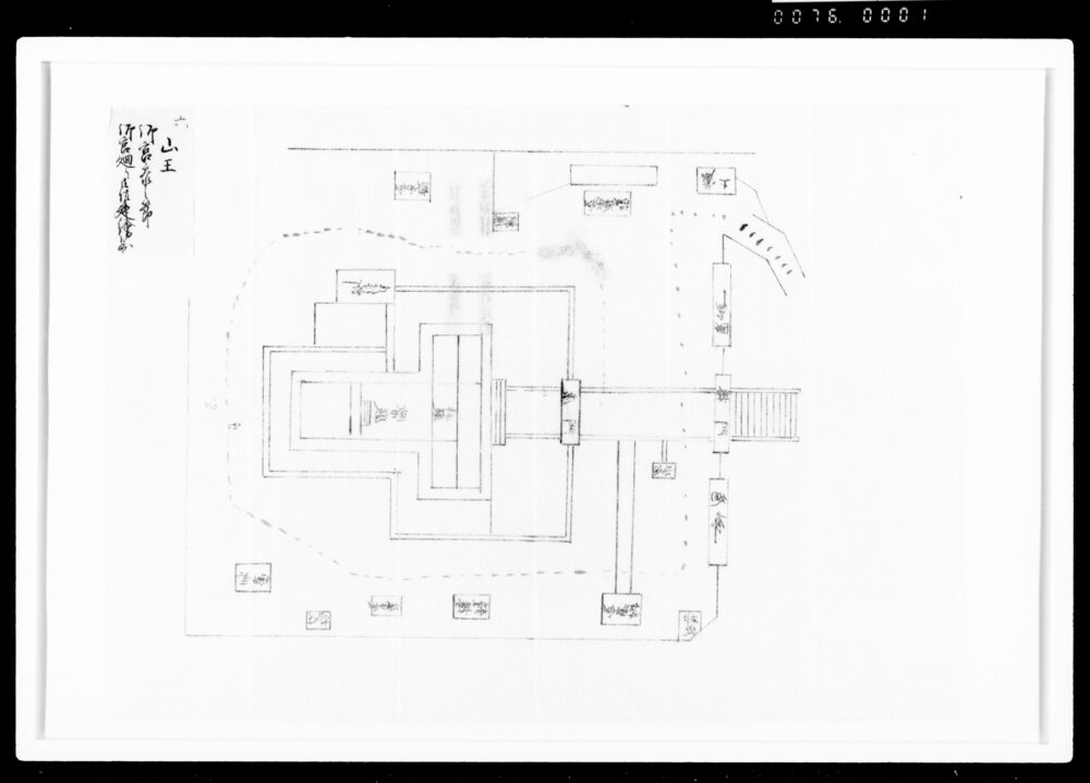 作品画像：大納言様御宮参行列建場絵図のうち山王御宮参之節御宮廻り御供建絵図