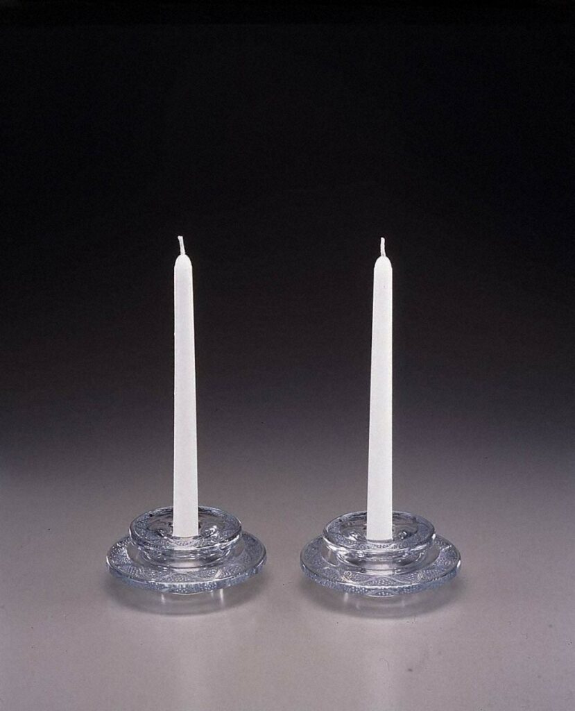 ルネ ラリック R LALIQUE パチネ彩色 RICQUEWIHR 燭台 【公式通販】