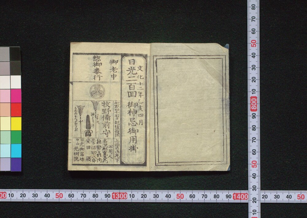 作品画像:日光御神忌御役人附(日光二百回御神忌御用掛)