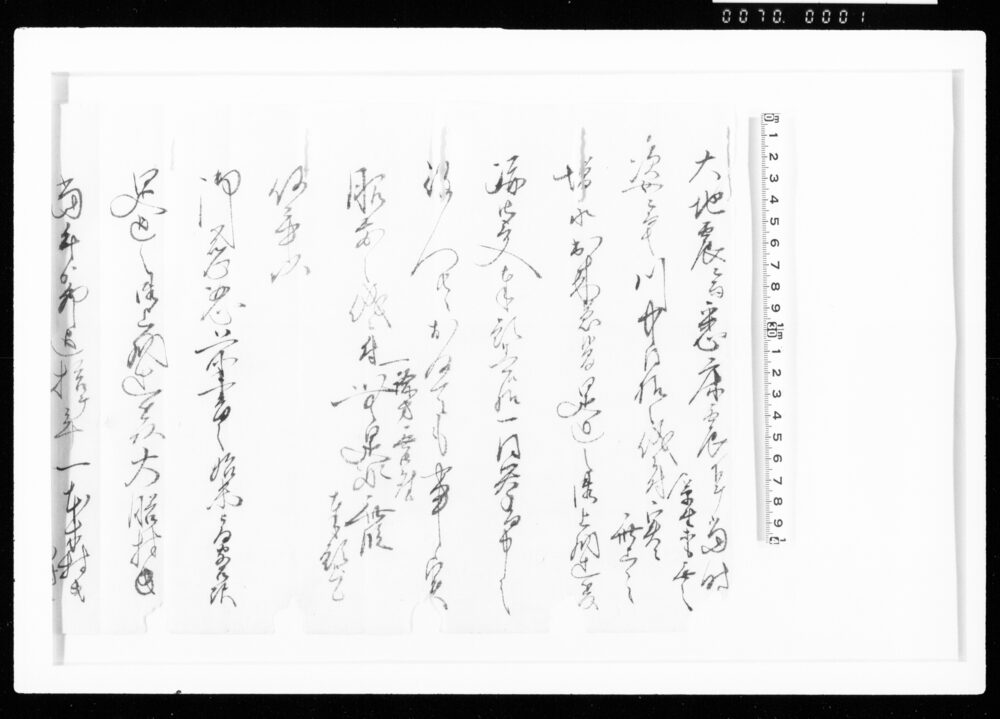 作品画像：[大地震ノ為出水ニ付御定免願]
