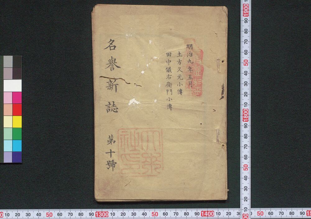 作品画像:名誉新誌 第十号 土方久元小伝 田中儀右衛門小伝