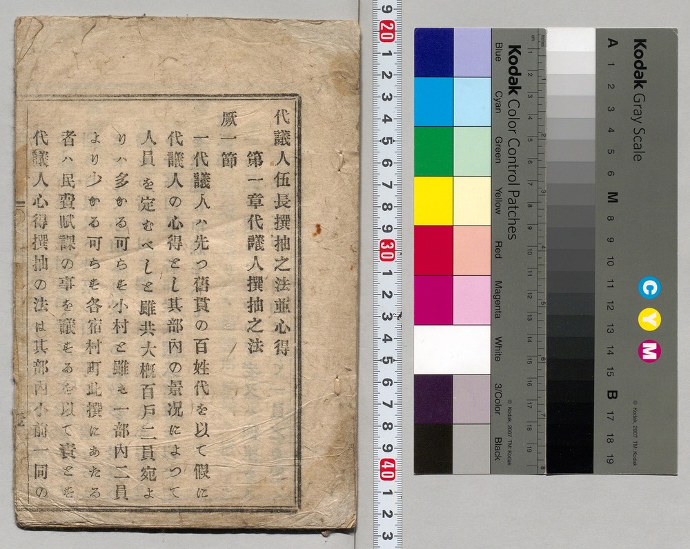 作品画像:代議人伍長撰抽之法並心得