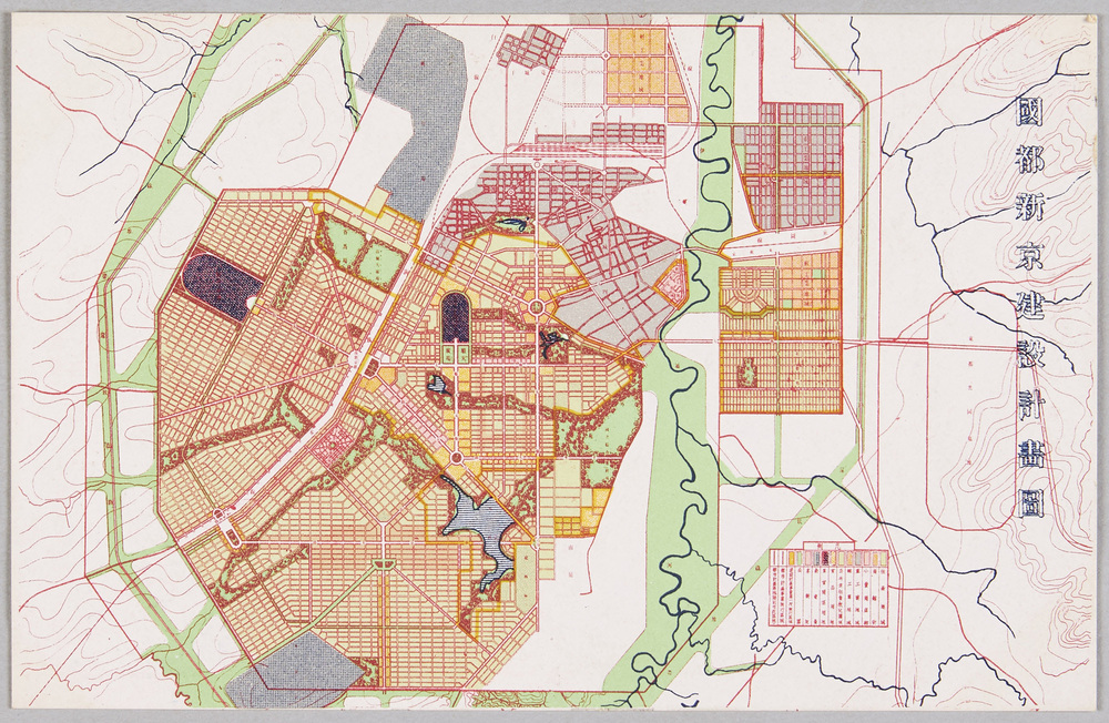 作品画像:国都建設紀念絵図明信片