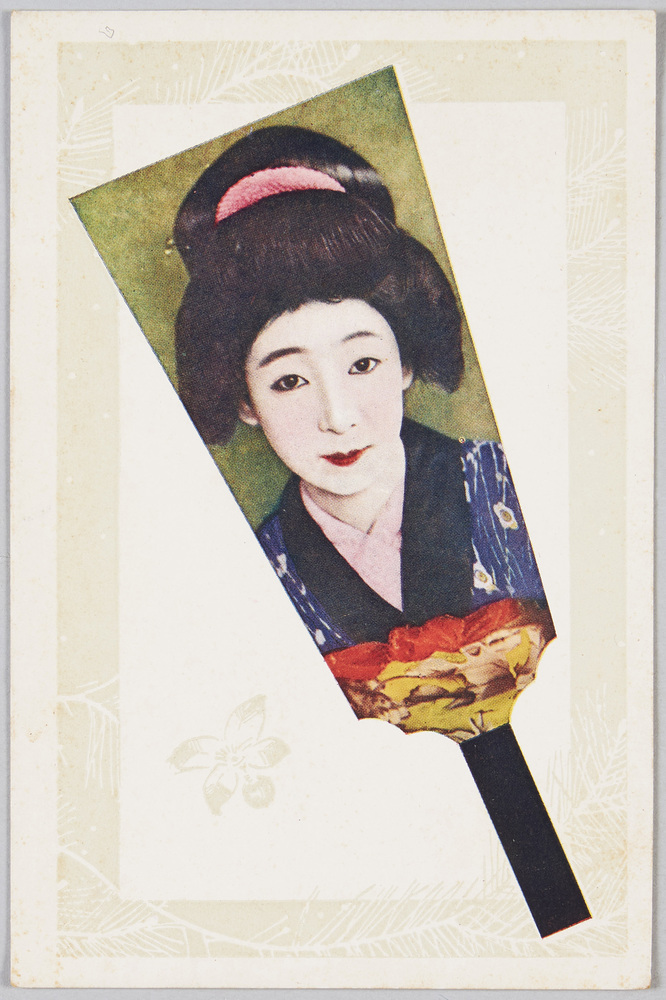 作品画像：［羽子板型　島田髪の女性］