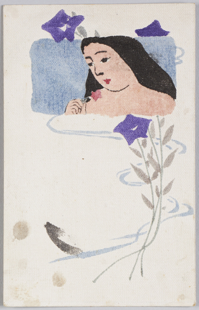 作品画像:桔梗と女性