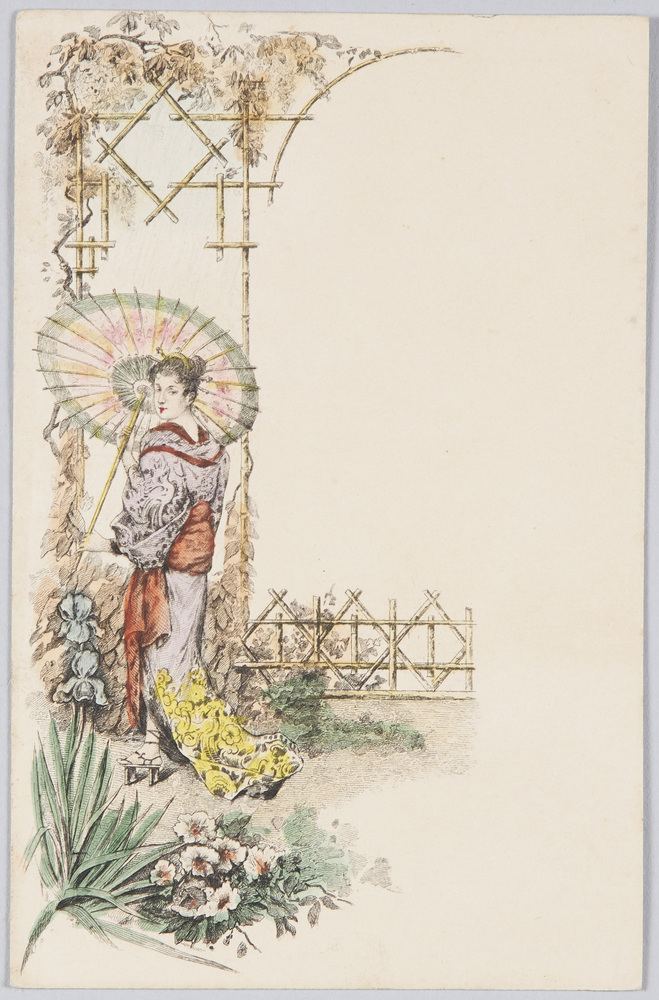 作品画像:和装美人と日本庭園(外国製)