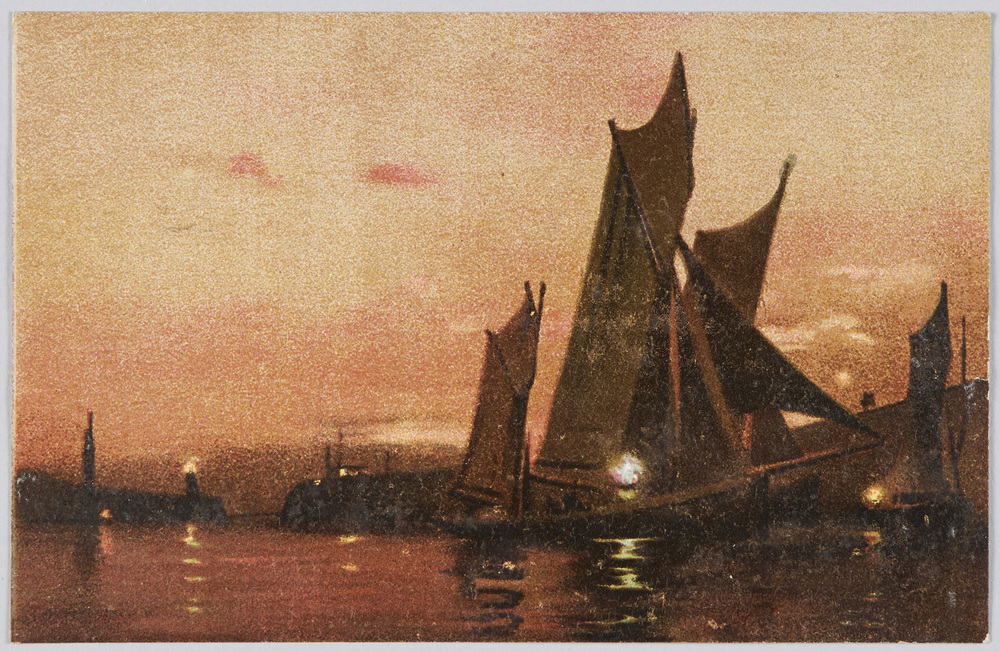 作品画像:夕暮れの船着き場