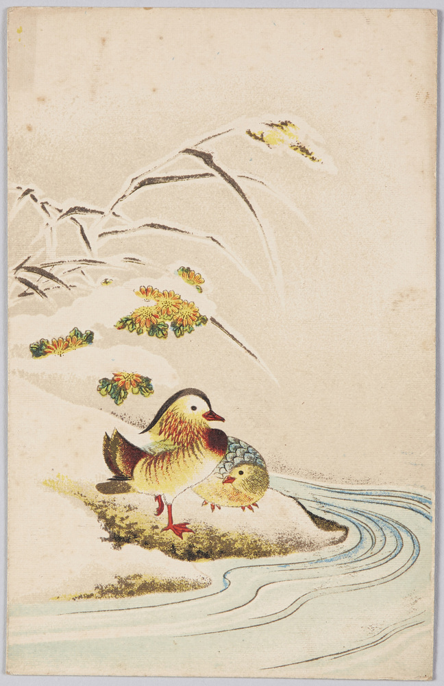 作品画像:雪中の鴛鴦