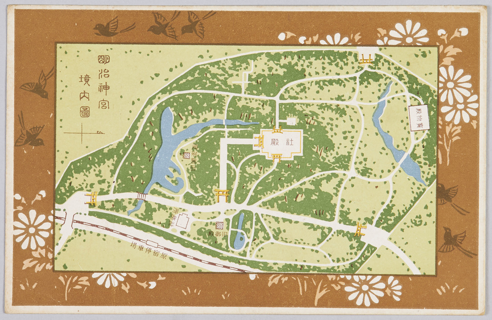 作品画像:明治神宮境内図 鎮座記念 印刷局内朝陽会発行