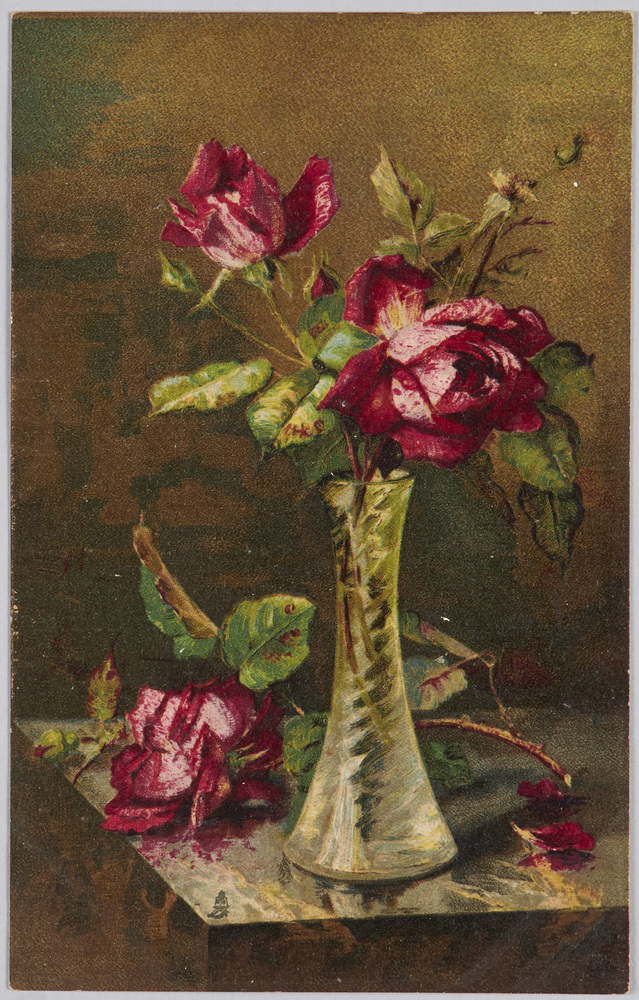 作品画像:花瓶のバラ(Raphael Tuck&Sons’”Art”Series 1762)(外国製)