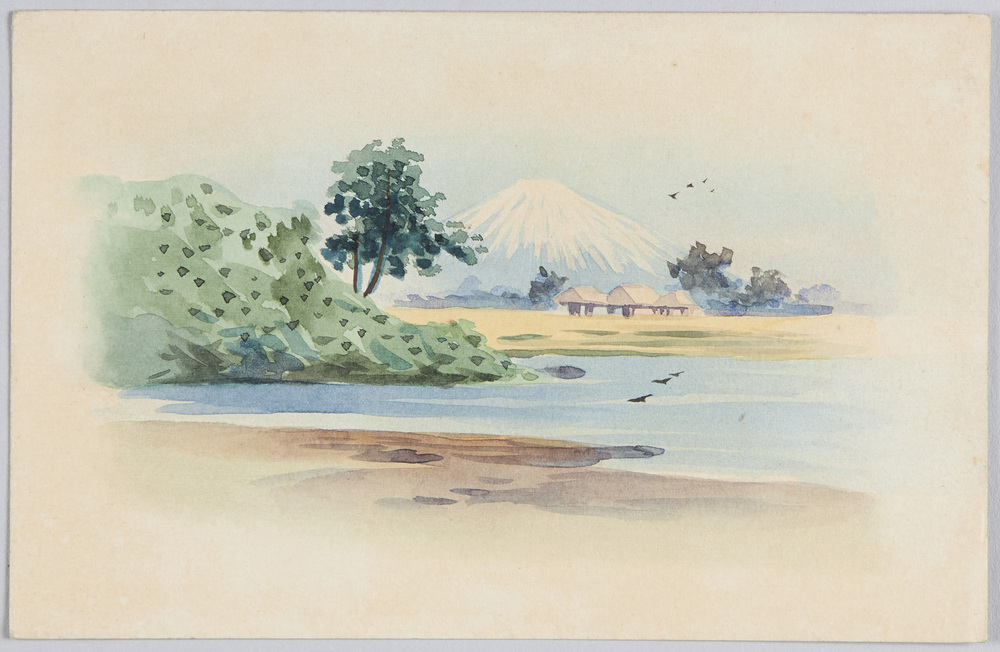 作品画像:富士山と湖