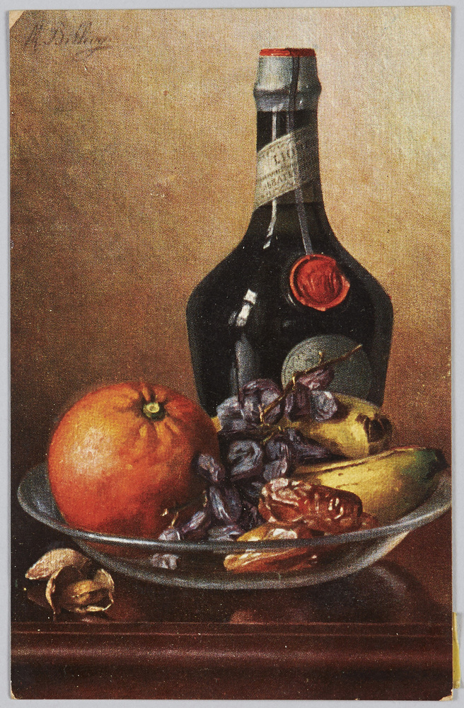 作品画像:酒瓶と果物(外国製)