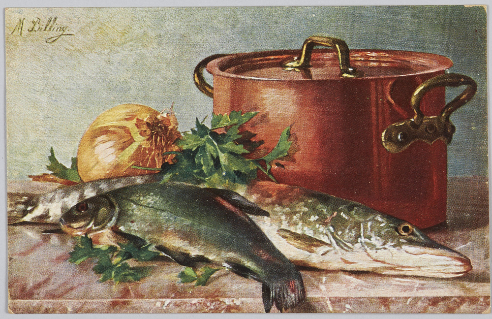 作品画像:魚とタマネギと鍋(外国製)